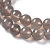 Natural Grey Agate Bead Strands G-R193-12-10mm-3