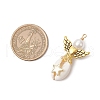 2Pcs 2 Colors Natural Cowrie Shell Copper Wire Wrapped Angel Pendants PALLOY-JF03662-01-2