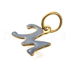 Ion Plating(IP) 304 Stainless Steel Enamel Alphabet Charms STAS-F308-02G-M-2