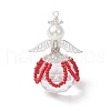 2Pcs 2 Styles Glass Seed Bead Pendants PALLOY-MZ00710-03-3