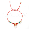 Imitation Pearl & Glass Beads Braided Bracelets CA6370-2-1