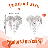 GOMAKERER 2Pcs 2 Colors Alloy Rhinestone Brooch FIND-GO0003-52-2