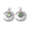 Brass Micro Pave Clear Cubic Zirconia Glass Pendants ZIRC-C024-06P-2
