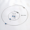 Evil Eye Stainless Steel Stud Earring & Bracelets & Necklaces Set LY5157-1-3