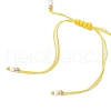 3Pcs 3 Colors Flower Handmade Millefiori Glass Bead Braided Bead Bracelets BJEW-MZ00165-4