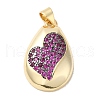 Rack Plating Brass Micro Pave Cubic Zirconia Pendants KK-P241-26G-2
