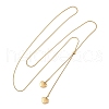 304 Stainless Steel Heart Round Snake Chain Slider Lariat Necklaces NJEW-R026-26G-4