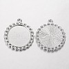 Tibetan Style Pendant Cabochon Settings TIBE-21668-S-NR-1