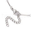 304 Stainless Steel Cuboid Bar Link Chain Necklaces for Women Men NJEW-JN05196-02-5