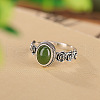 Oval Natural Jade Finger Rings WG8AEAC-01-1