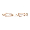 Brass Micro Pave Clear Cubic Zirconia Link Connectors ZIRC-K087-13KCG-1
