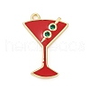 Brass Micro Pave Cubic Zirconia with Enamel Pendants KK-G526-19G-02-1