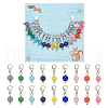 18Pcs 9 Colors Cat Eye Pendant Locking Stitch Markers HJEW-AB00637-1
