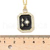 Brass Micro Pave Clear Cubic Zirconia Enamel Rectangle Pendant Necklaces for Women NJEW-S449-03B-G-5