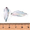 Baking Painted Transparent Glass Pendants DGLA-N014-02E-3