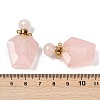 Natural Rose Quartz Openable Perfume Bottle Pendants G-I381-02G-04-3