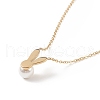 Acrylic Pearl Rabbit Pendant Necklace NJEW-C036-05G-5