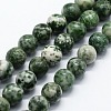 Natural Green Spot Jasper Beads Strands G-I199-30-4mm-1