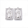 Brass Micro Pave Clear Cubic Zirconia Pendants KK-N232-173P-NF-1