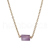 Natural Amethyst/Rose Quartz/Tiger Eye/Amazonite/Sodalite Faceted Column Pendant Necklaces NJEW-JN05133-02-4