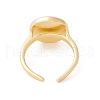 Shell Flat Round Open Cuff Ring RJEW-P030-04G-3