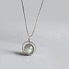 Round 925 Sterling Silver with Natural Moonstone Pendant Necklaces for Women FS-WG25D47-01-2