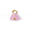 60Pcs 12 Colors Frosted Acrylic Flower Charms PALLOY-JF03550-4