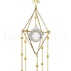 Brass Rhombus Sun Hanging Ornaments HJEW-JM01872-4