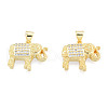 Brass Micro Pave Clear Cubic Zirconia Pendants ZIRC-N039-268-2