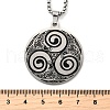 304 Stainless Steel Witchcraft Triskele/Triskelion Pendant Necklaces for Women NJEW-M105-04P-3