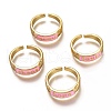 Brass Enamel Cuff Rings RJEW-C100-30G-C-1