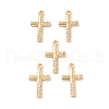 Brass Micro Pave Clear Cubic Zirconia Pendants KK-E068-VF236-4