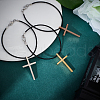 3Pcs 3 Styles Stainless Steel Cross Charms Bracelet Sets BJEW-DR00001-3