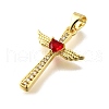 Brass Micro Pave Cubic Zirconia Pendants KK-Q066-40G-3