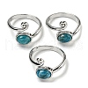 Natural Apatite Adjustable Rings RJEW-K269-08P-07-1