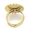 Ion Plating(IP) 304 Stainless Steel Synthetic Turquoise Cuff Rings G-Z056-08G-01-3