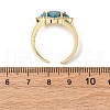 Star Natural Apatite Cubic Zirconia Cuff Rings RJEW-M076-02G-06-3