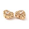 Brass Micro Pave Clear Cubic Zirconia Beads KK-S389-20G-2