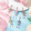 Trumpet Flower Angel Acrylic & Glass Pearl Pendant Decorations HJEW-JM03329-02-1