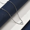 304 Stainless Steel Crystal Cubic Zirconia Triangle Pendant Necklaces for Women NJEW-Z064-02P-1