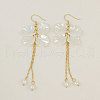 Flower Alloy Plastic Dangle Earrings FS-WGB74E4-02-3