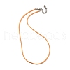 Flat Faux Suede Cord Necklace Making with Alloy Lobster Claw Clasps and Iron End Chains NJEW-Q031-02A-2