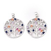 Brass Micro Pave Cubic Zirconia Pendants KK-B070-02P-2