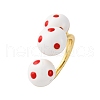 Brass Enamel Open Cuff Rings for Women RJEW-U057-23G-6