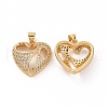 Brass Micro Pave Clear Cubic Zirconia Pendants ZIRC-F135-10G-1