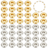 BENECREAT 2 Colors Brass Flat Round Spacer Beads KK-BC0014-21B-1