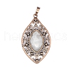 Retro Hollow Natural Quartz Crystal Pendants PW-WGEF371-06-1