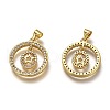 Brass Micro Pave Clear Cubic Zirconia Pendants ZIRC-H114-06G-2