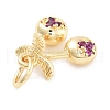 Rack Plating Brass Micro Pave Cubic Zirconia Pendants KK-Z071-85G-02-2