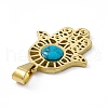 Synthetic Turquoise Pendants STAS-P315-11G-3